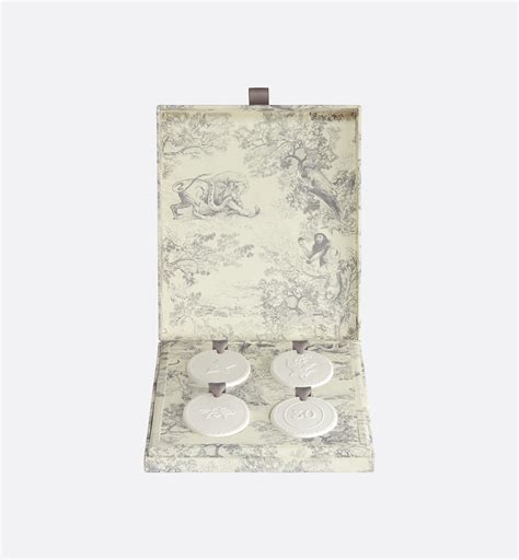 Set of Four Medallions Multicolor Toile de Jouy 